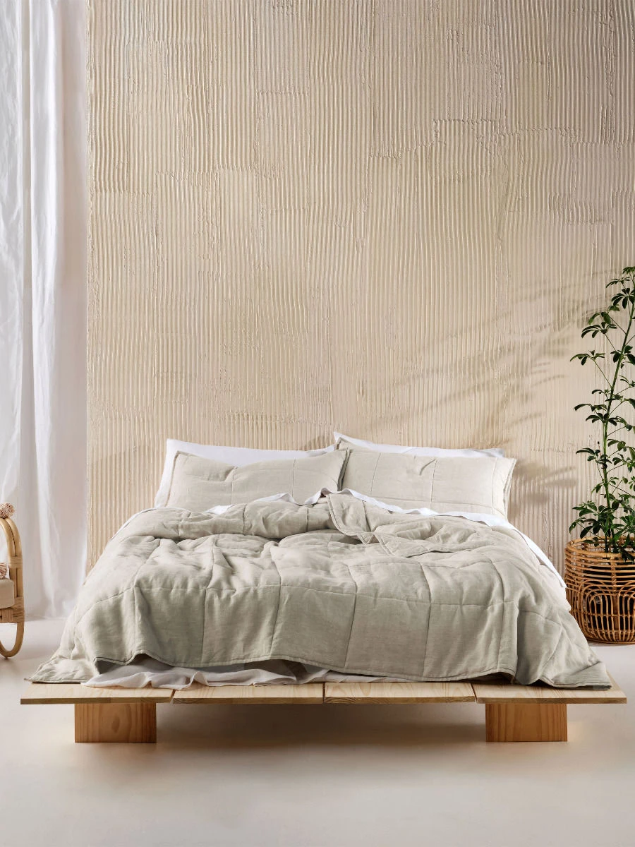Linen House Nimes Natural Linen Coverlet 8 Linen House Nimes Natural Linen Coverlet - Image 8