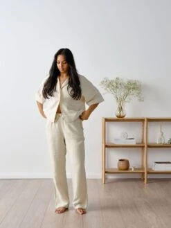 Linen House Nimes Natural Linen Wide-Sleeved Shirt -Linen House Dreamscape Sales Store lh nimes natural shirt t1