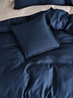 Linen House Nimes Navy Linen Quilt Cover Set -Linen House Dreamscape Sales Store lh nimes navy cush h1