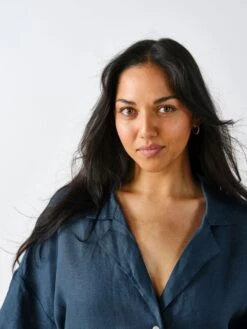 Linen House Nimes Navy Linen Wide-Sleeved Shirt 9 Linen House Nimes Navy Linen Wide-Sleeved Shirt -Linen House Dreamscape Sales Store lh nimes navy shirt t4