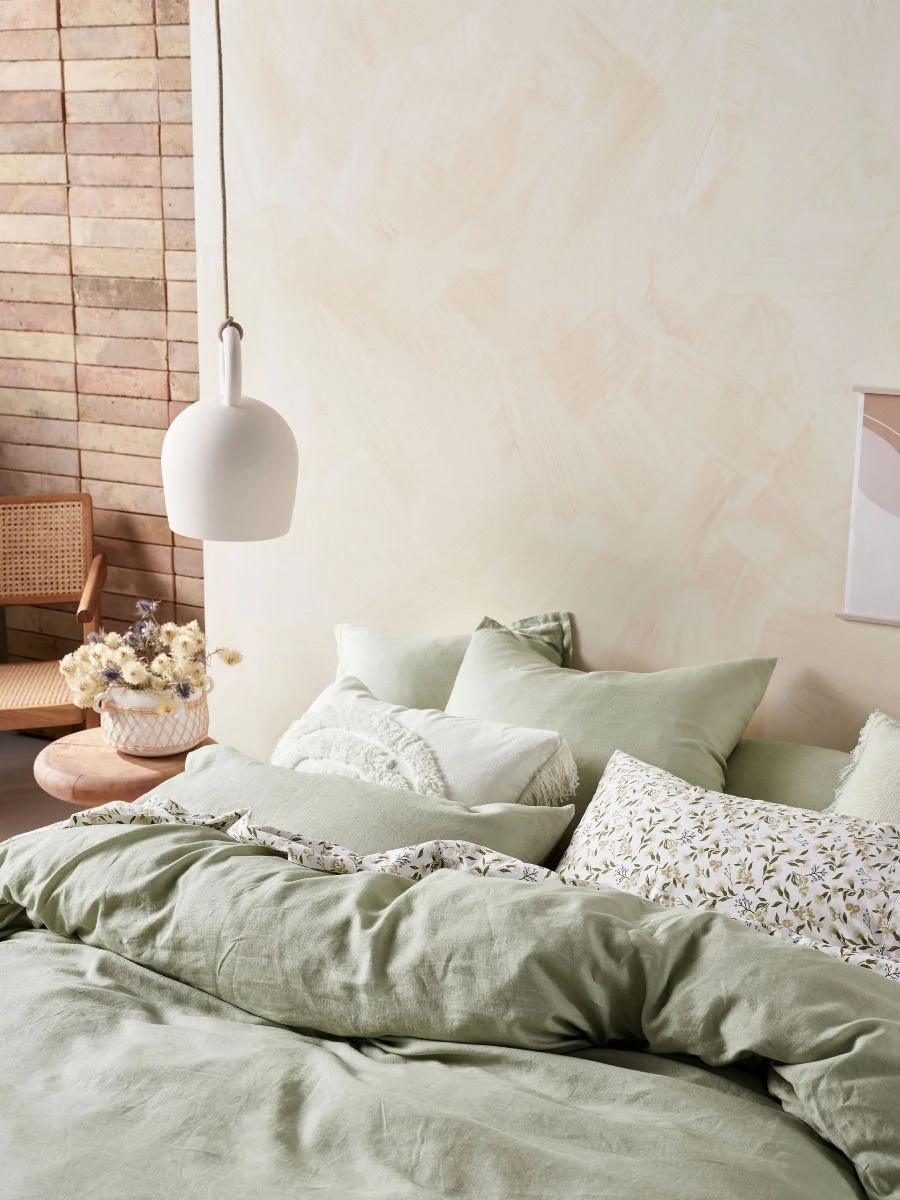 Linen House Nimes Wasabi Linen Quilt Cover Set 9 Linen House Nimes Wasabi Linen Quilt Cover Set - Image 9