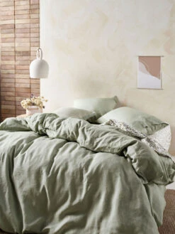 Linen House Nimes Wasabi Linen Quilt Cover Set 11 Linen House Nimes Wasabi Linen Quilt Cover Set -Linen House Dreamscape Sales Store lh nimes wasabi qcs d5