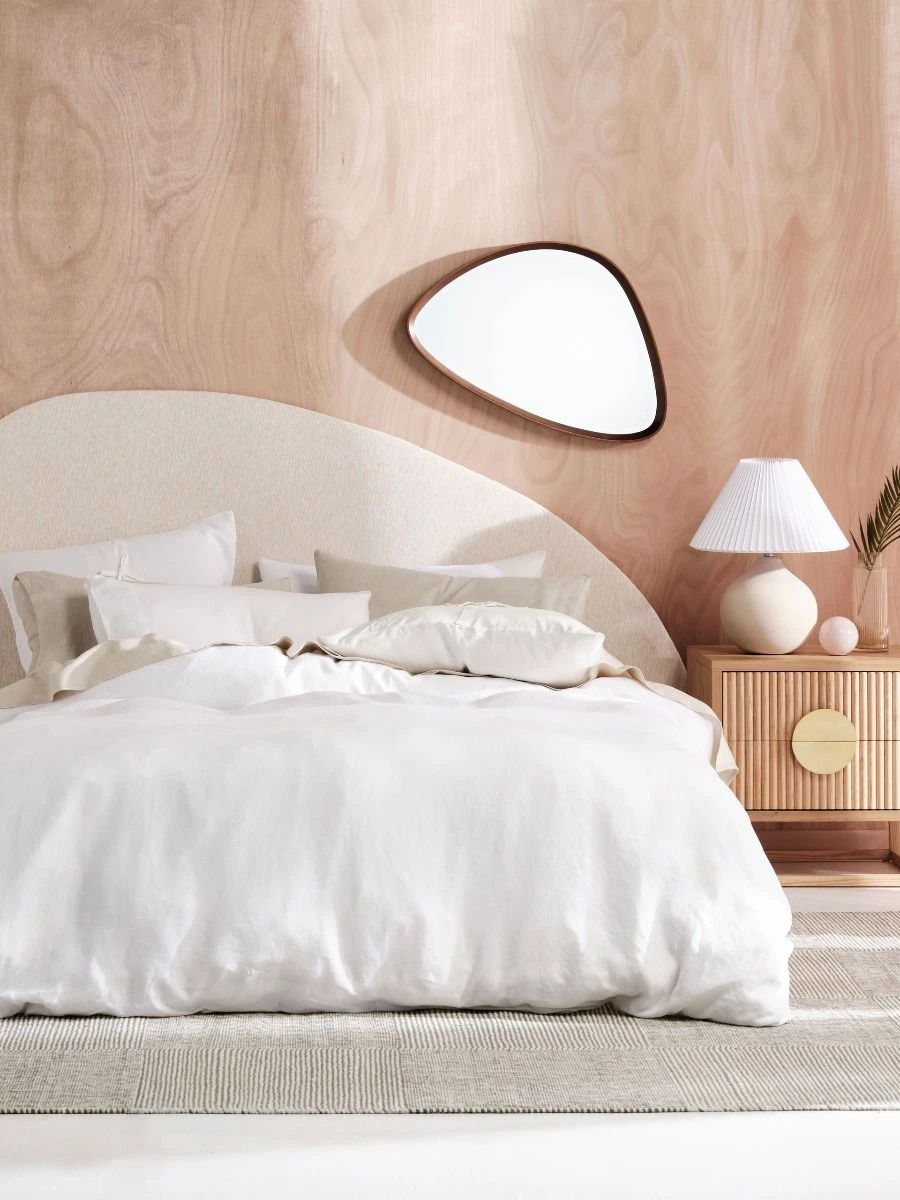 Linen House Nimes White Linen Quilt Cover Set 1 Linen House Nimes White Linen Quilt Cover Set