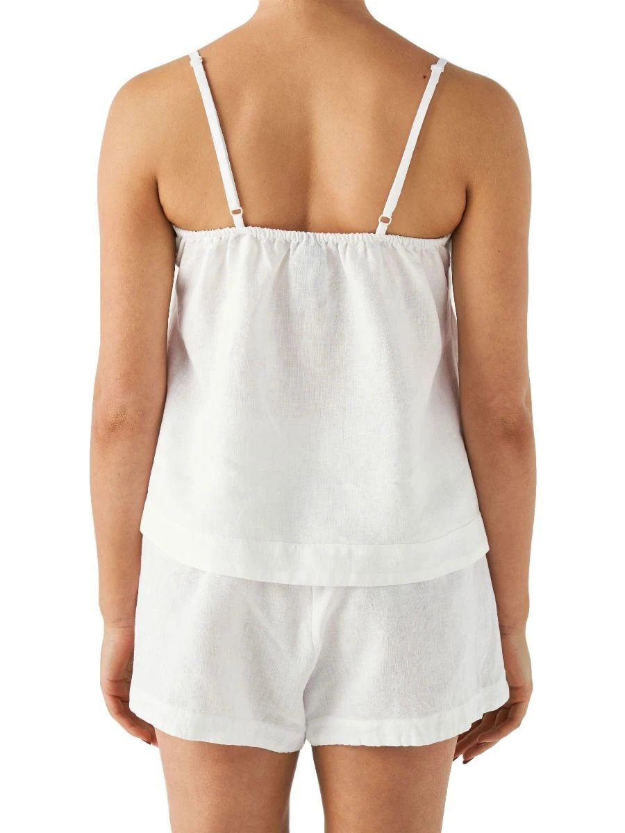Linen House Nimes White Linen Cami 2 Linen House Nimes White Linen Cami - Image 2