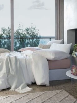 Linen House Nimes White Linen Quilt Cover Set 14 Linen House Nimes White Linen Quilt Cover Set -Linen House Dreamscape Sales Store lh nimes white qcs h3