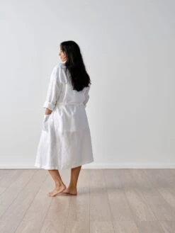 Linen House Nimes White Linen Robe -Linen House Dreamscape Sales Store lh nimes white robe t3 1