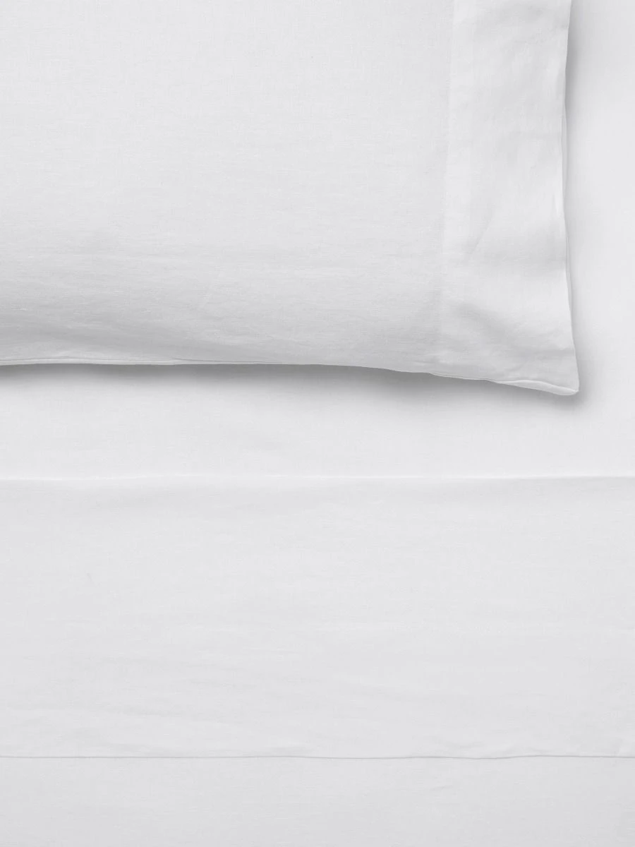 Linen House Pure Linen White Sheet Set 2 Linen House Pure Linen White Sheet Set - Image 2