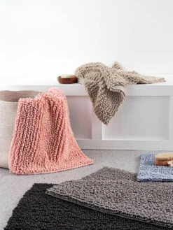 Linen House Reed Toggle Stone Bath Mat - 1700 GSM -Linen House Dreamscape Sales Store lh reed toggle bthmt h1