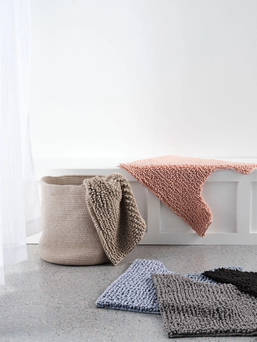 Linen House Reed Toggle Blue Contour Bath Mat - 1700 GSM 2 Linen House Reed Toggle Blue Contour Bath Mat - 1700 GSM - Image 2