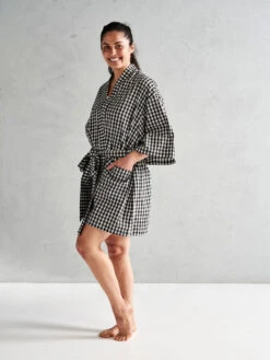 Linen House Springsteen Black Robe -Linen House Dreamscape Sales Store lh springsteen black robe t1