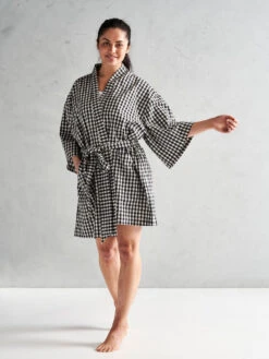 Linen House Springsteen Black Robe -Linen House Dreamscape Sales Store lh springsteen black robe t2