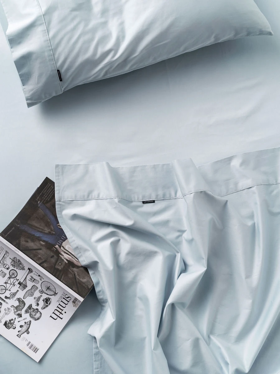 Linen House Winton 300TC Mid-Blue Cotton Percale Sheet Set 3 Linen House Winton 300TC Mid-Blue Cotton Percale Sheet Set - Image 3