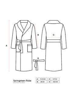 Linen House Springsteen Black Robe -Linen House Dreamscape Sales Store lhau springsteen robe diagram