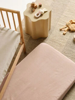 Flannelette Pink Salt 2-Piece Cot Fitted Sheet Set 5 Flannelette Pink Salt 2-Piece Cot Fitted Sheet Set -Linen House Dreamscape Sales Store lhkids plain dyed flannelette taupe pink salt cotfitshts d1