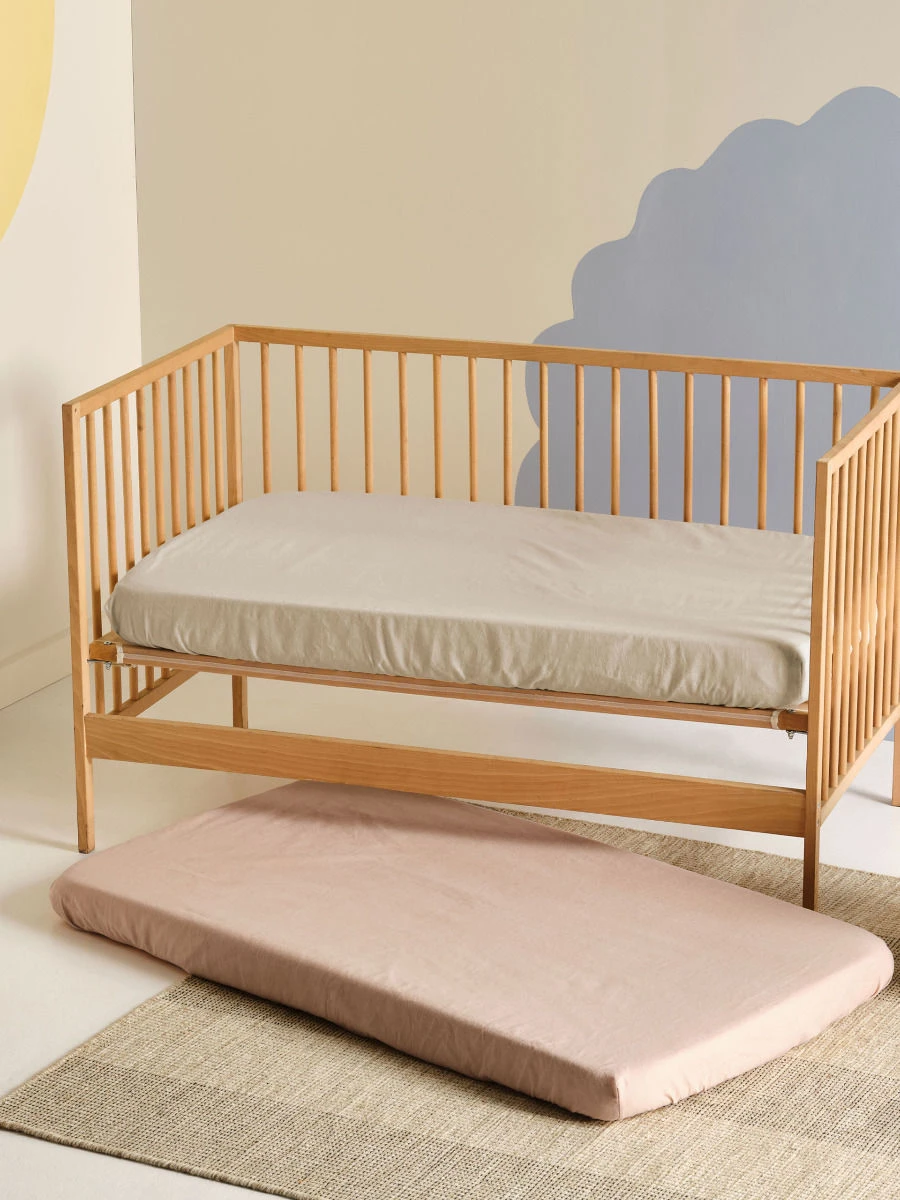 Flannelette Pink Salt 2-Piece Cot Fitted Sheet Set 1 Flannelette Pink Salt 2-Piece Cot Fitted Sheet Set